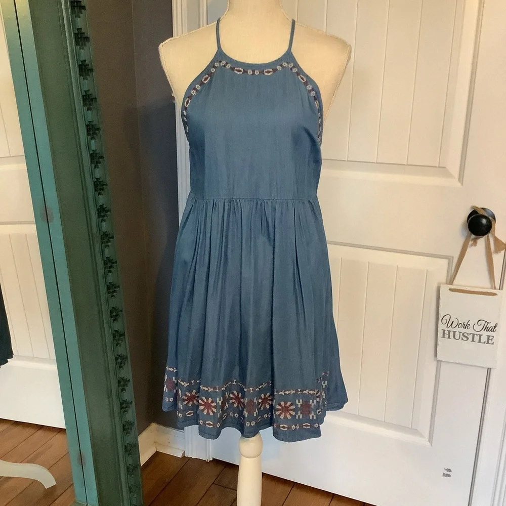 altard state denim dress Altar'd State | Evie Denim Mini Dress | MEDIUM-DENIM | Material: 88% Cotton, 12% Polyester